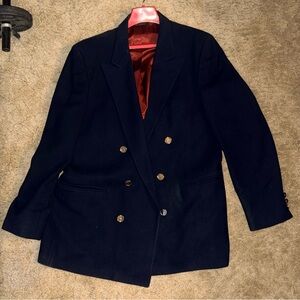 Men's Dark Blue Double-Breasted Blazer